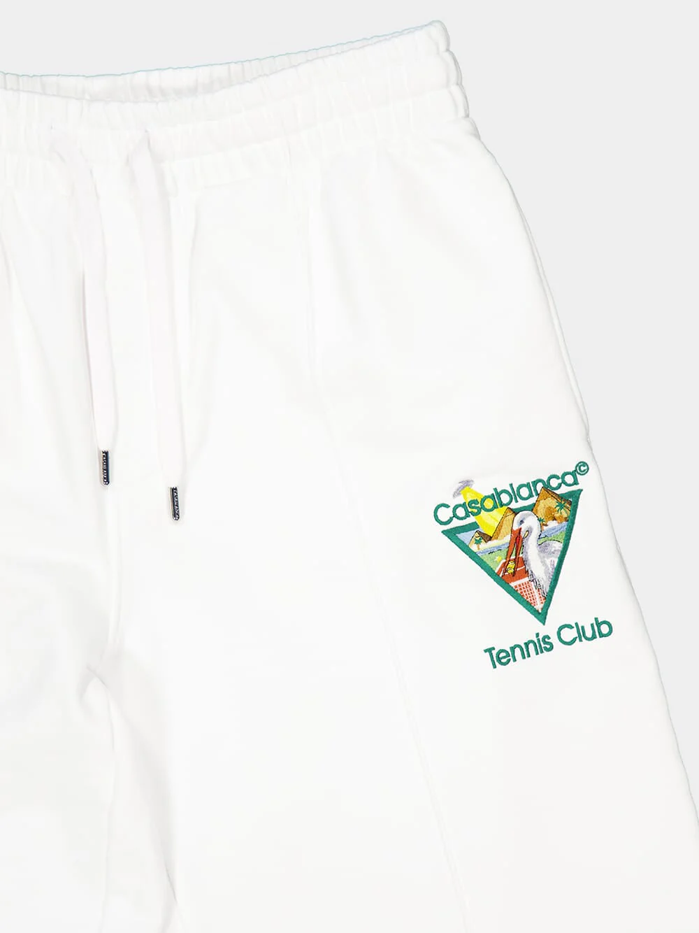 White Tennis Club Triangle Cotton Joggers - Image 3