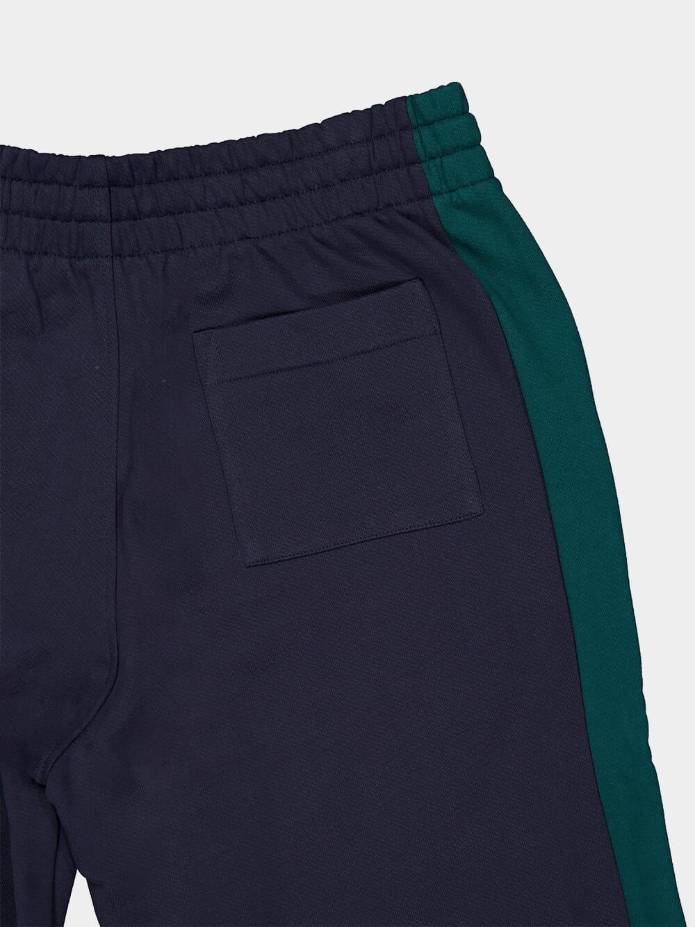 Navy Blue and Green Panelled Cotton Joggers - Image 5