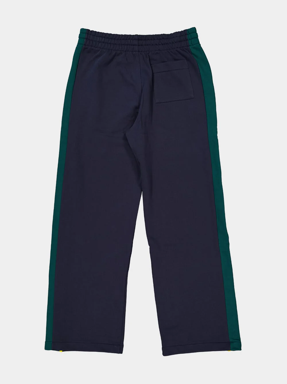 Navy Blue and Green Panelled Cotton Joggers - Image 7