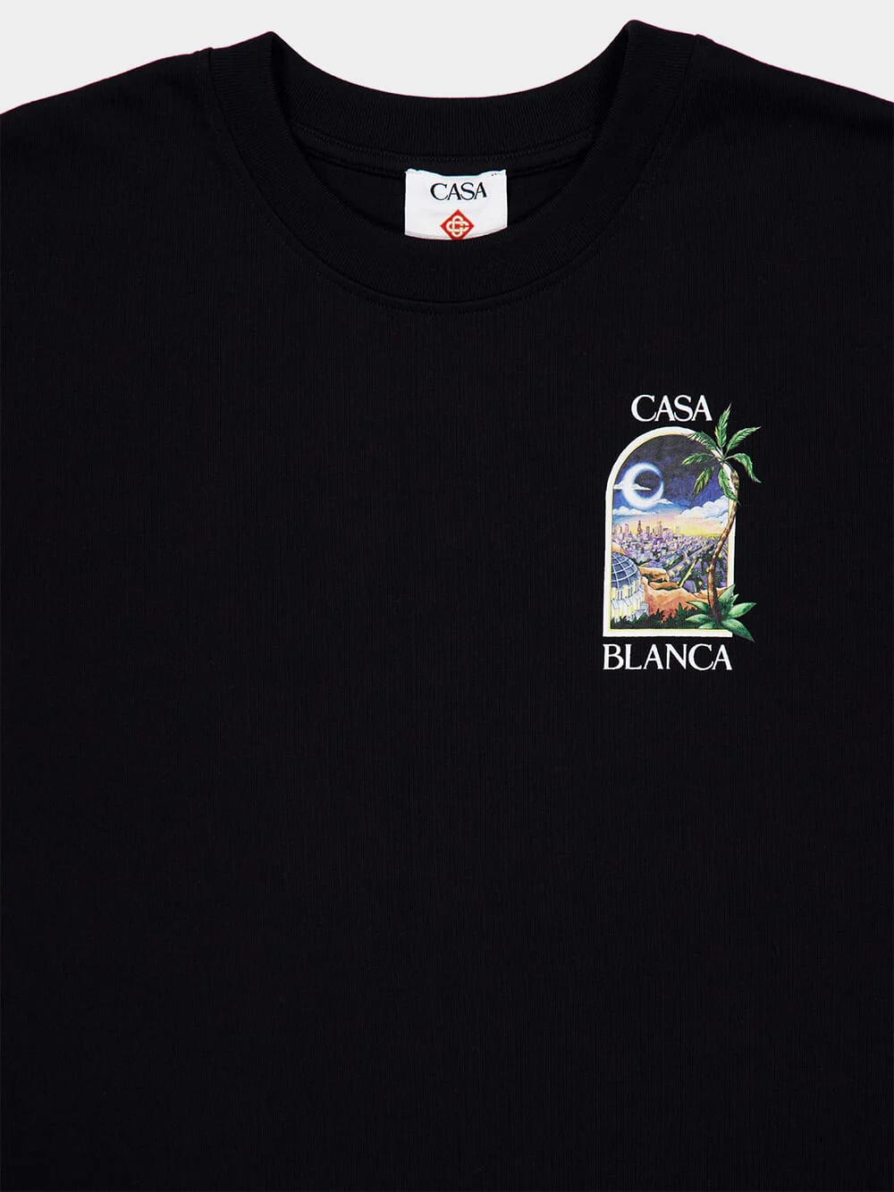 La Night Printed Black Organic Cotton T-Shirt - Image 3