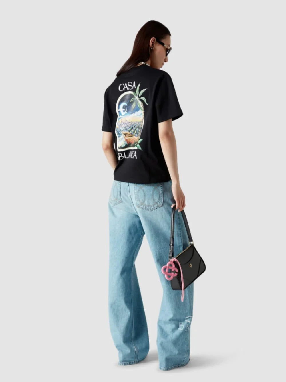 Light Wash Blue Graffiti Distressed Denim Jeans - Image 10
