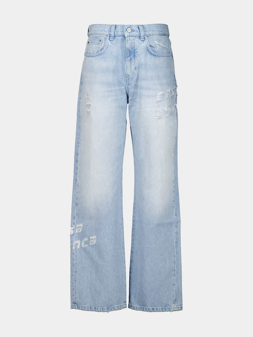 Light Wash Graffiti Straight-Leg Jeans - Image 2