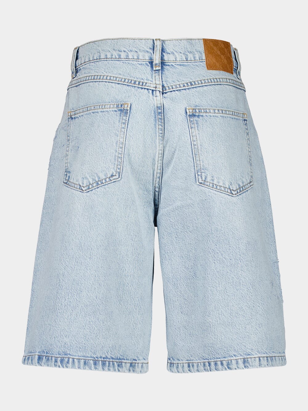 Mid Wash Blue Graffiti Skater Denim Bermuda Shorts - Image 2