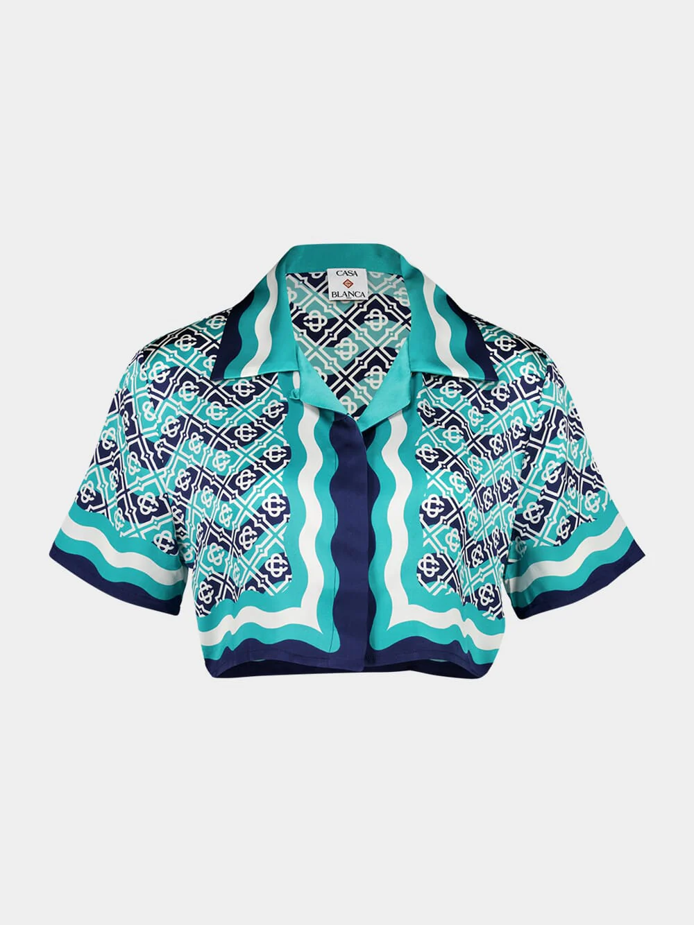 Monogram Wave Silk Cropped Shirt - Image 2