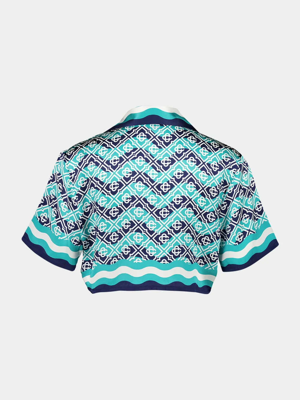 Monogram Wave Silk Cropped Shirt - Image 3