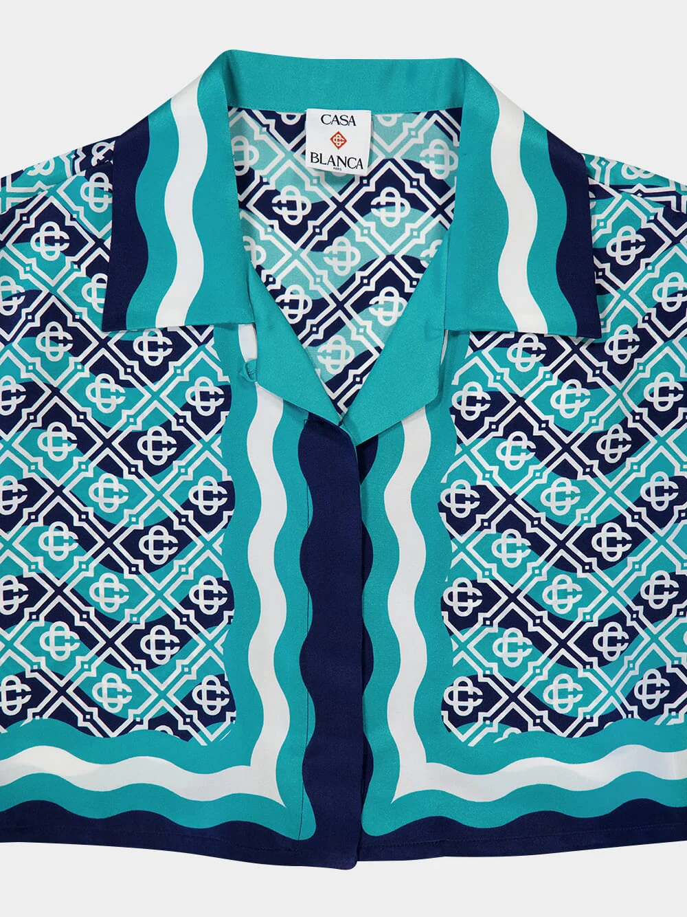 Monogram Wave Silk Cropped Shirt - Image 4
