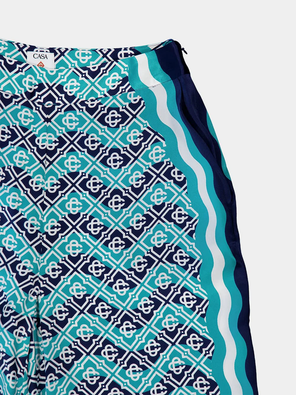 Monogram Wave Silk Wide-Leg Trousers - Image 5