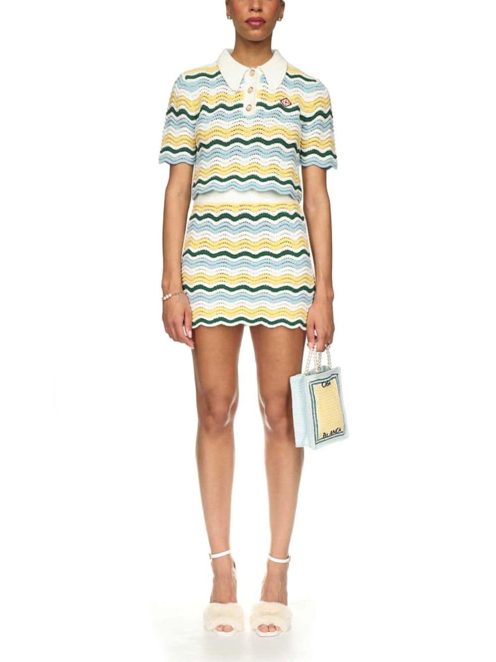 Boucle Wave Crochet Mini Skirt - Image 2