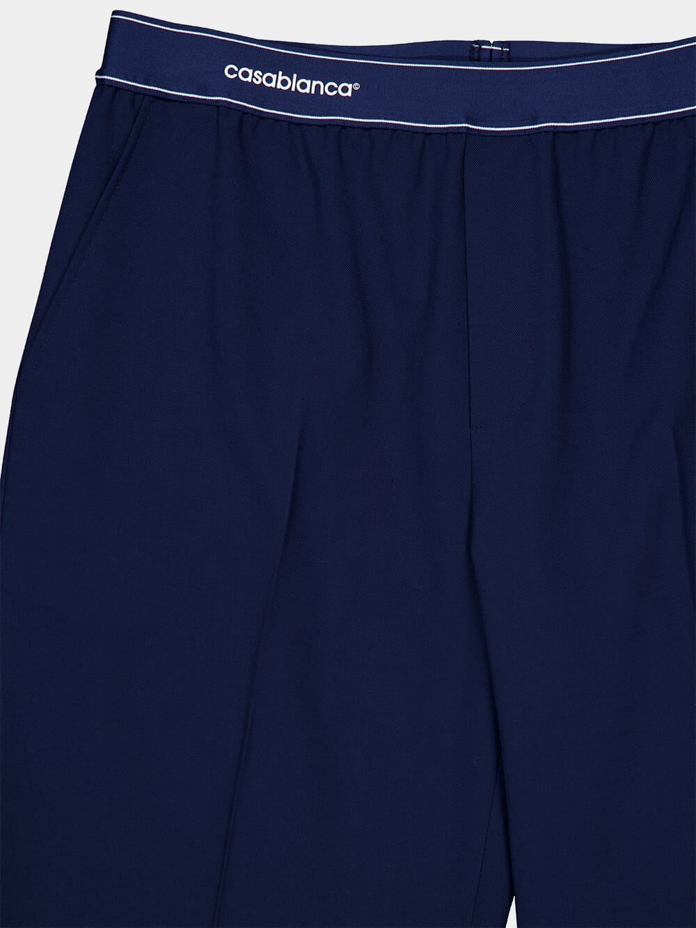 Navy Blue Sports Trousers in Virgin Wool - Image 3