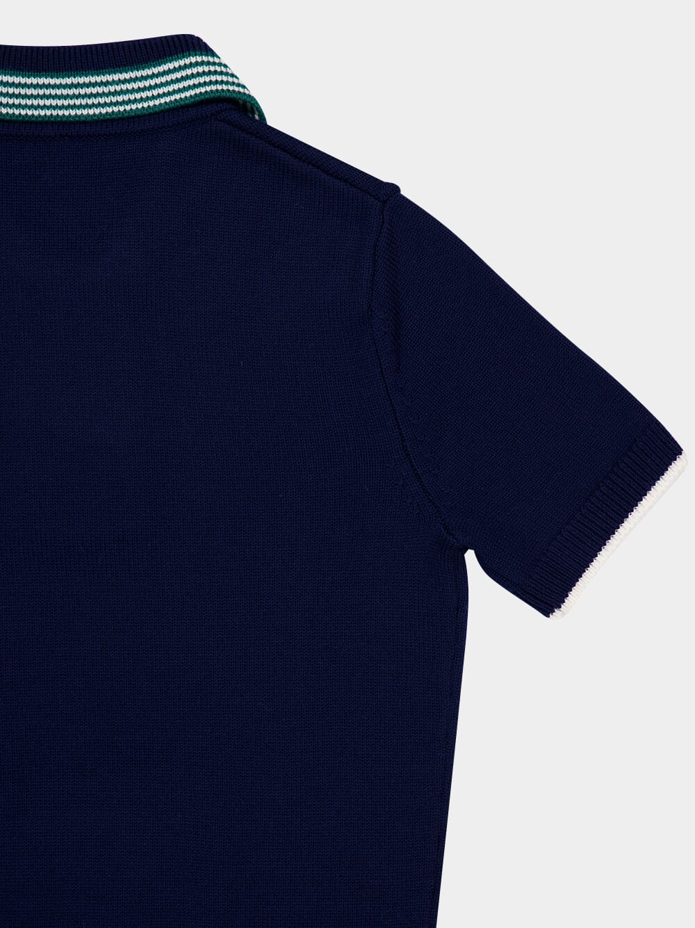 Navy Knit Tennis Polo Shirt - Image 5