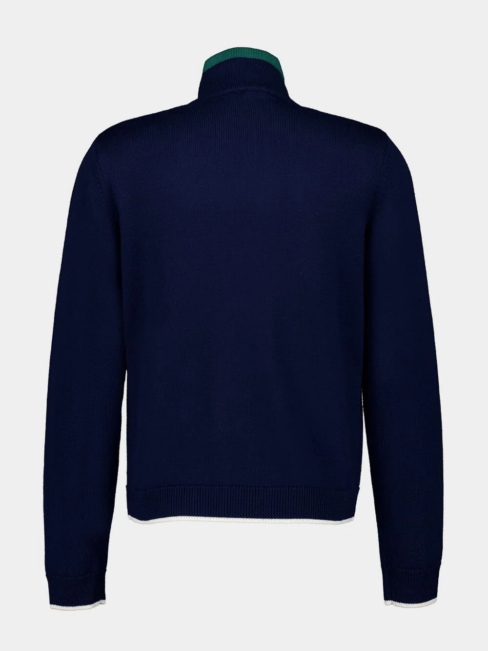Navy Knit Tennis Track Top - Image 3