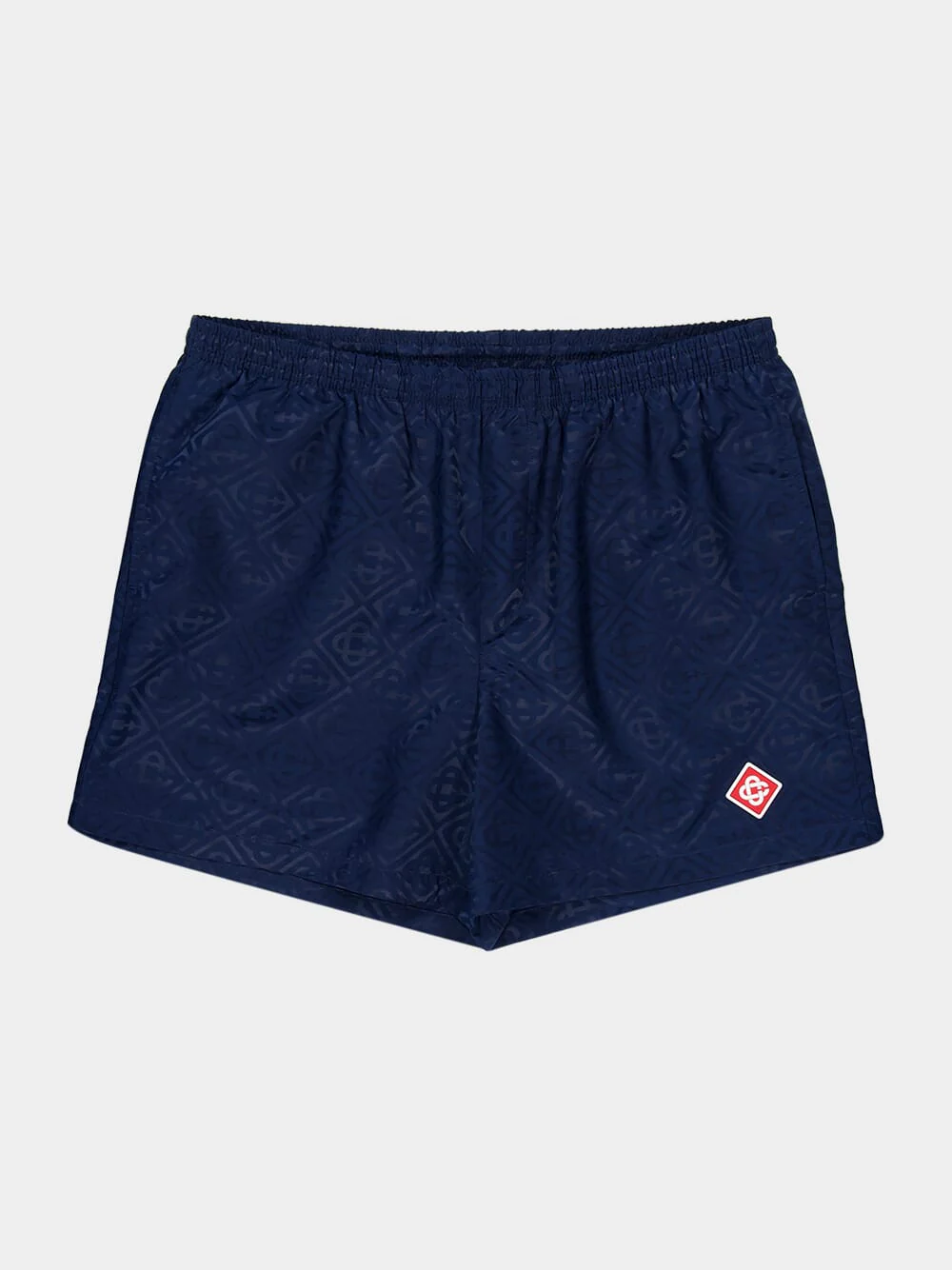 Navy Monogram Jacquard Swim Shorts - Image 5