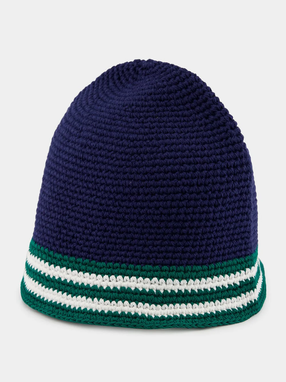 Navy Stripe Crochet Hat - Image 2