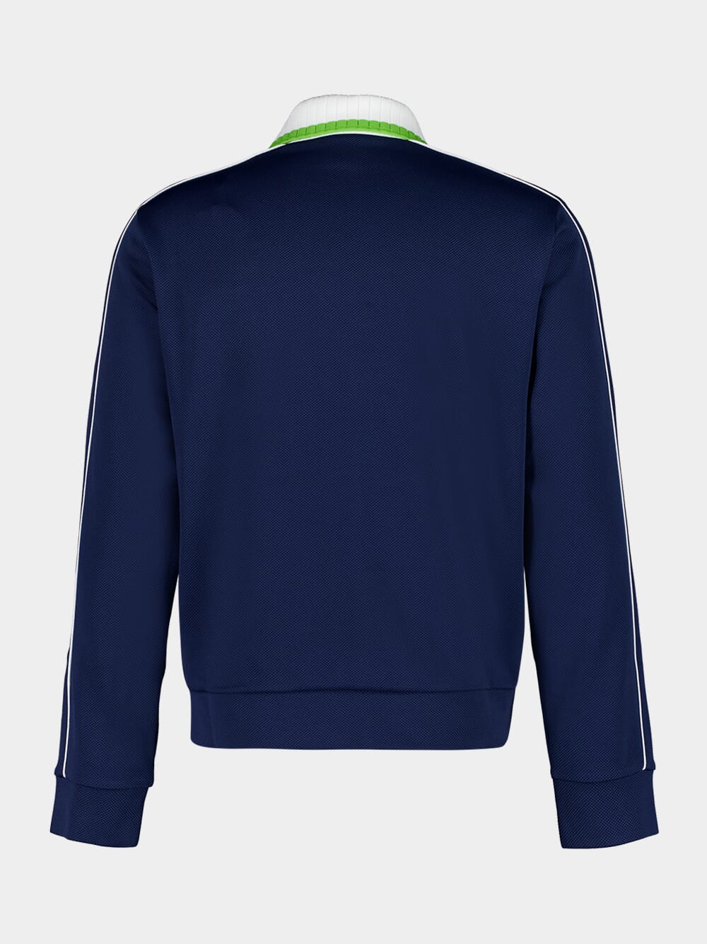 Navy Viscose Piqué Track Jacket - Image 2