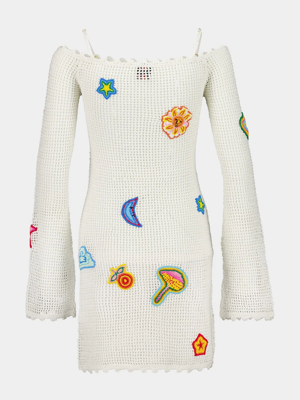 Off-White Motif Crochet Mini Dress - Image 3