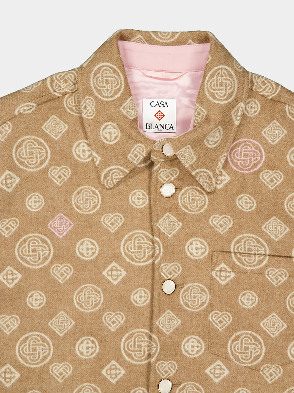 Beige Monogram Wool Overshirt - Image 3
