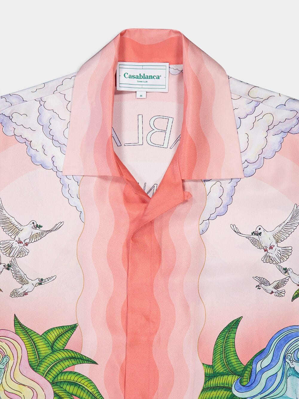 Paix Et Amour Tennis Club-Print Silk Shirt - Image 3