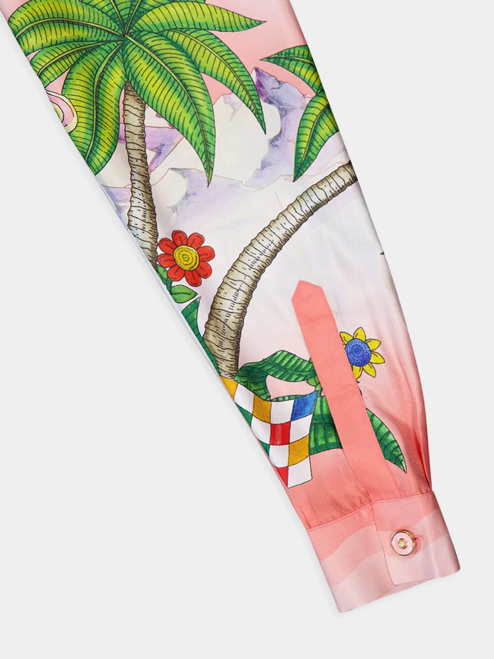 Paix Et Amour Tennis Club-Print Silk Shirt - Image 5