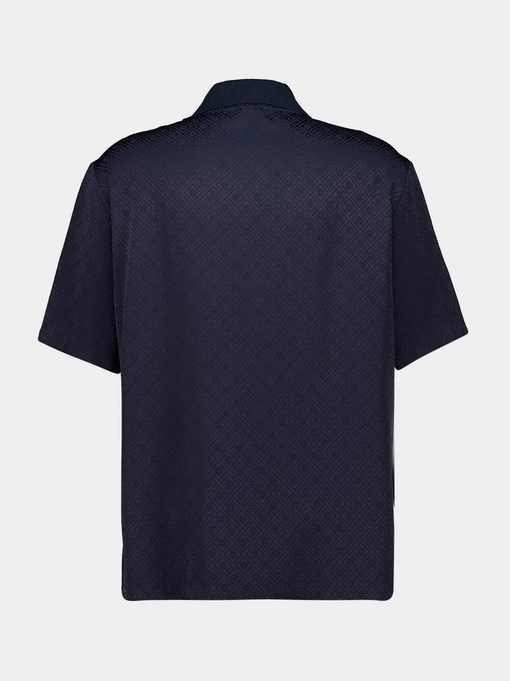 Dark Navy Viscose Knit Polo Shirt - Image 2