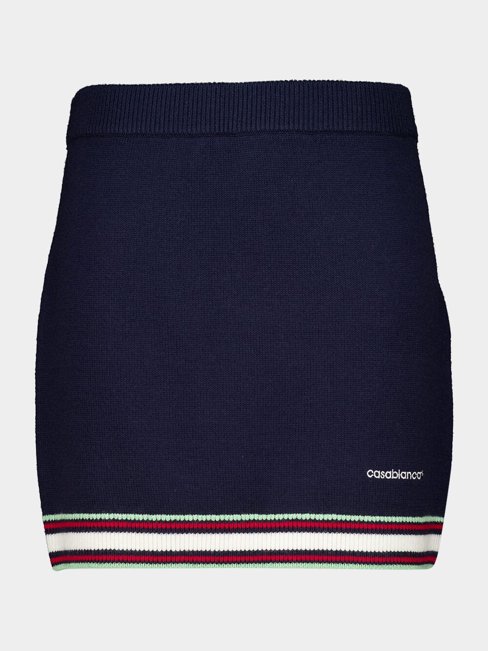 Navy Merino Wool Mini Skirt