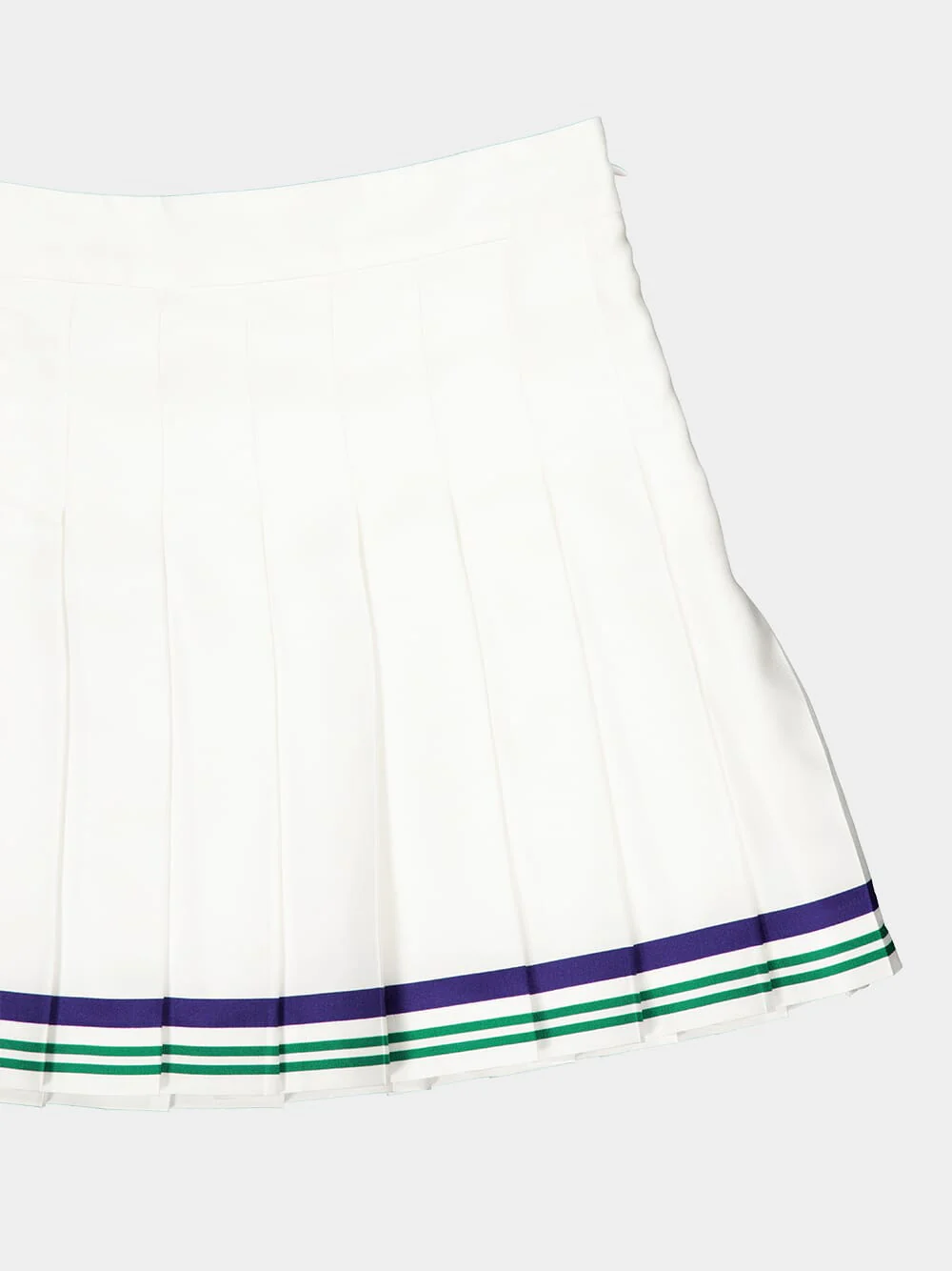 White Pleated Silk Mini Skirt - Image 5