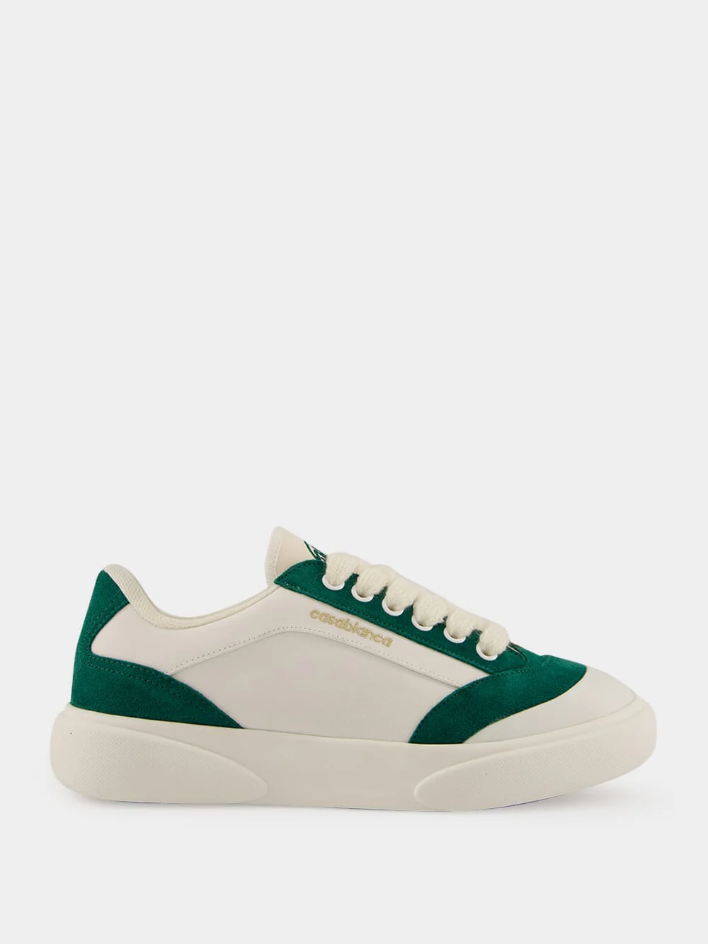 White and Green Del Mar Leather Sneakers - Image 2