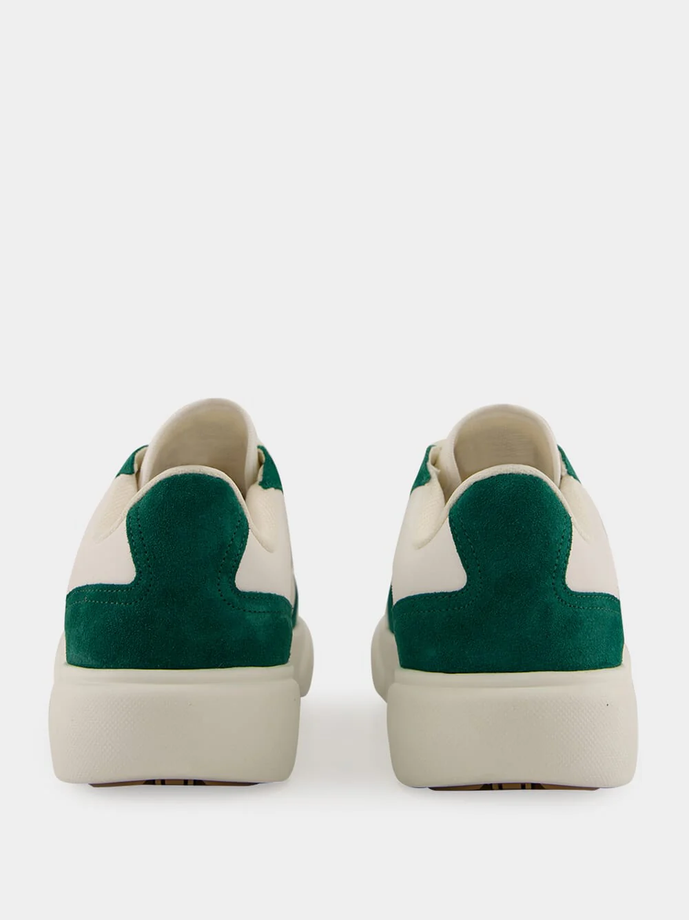 White and Green Del Mar Leather Sneakers - Image 6