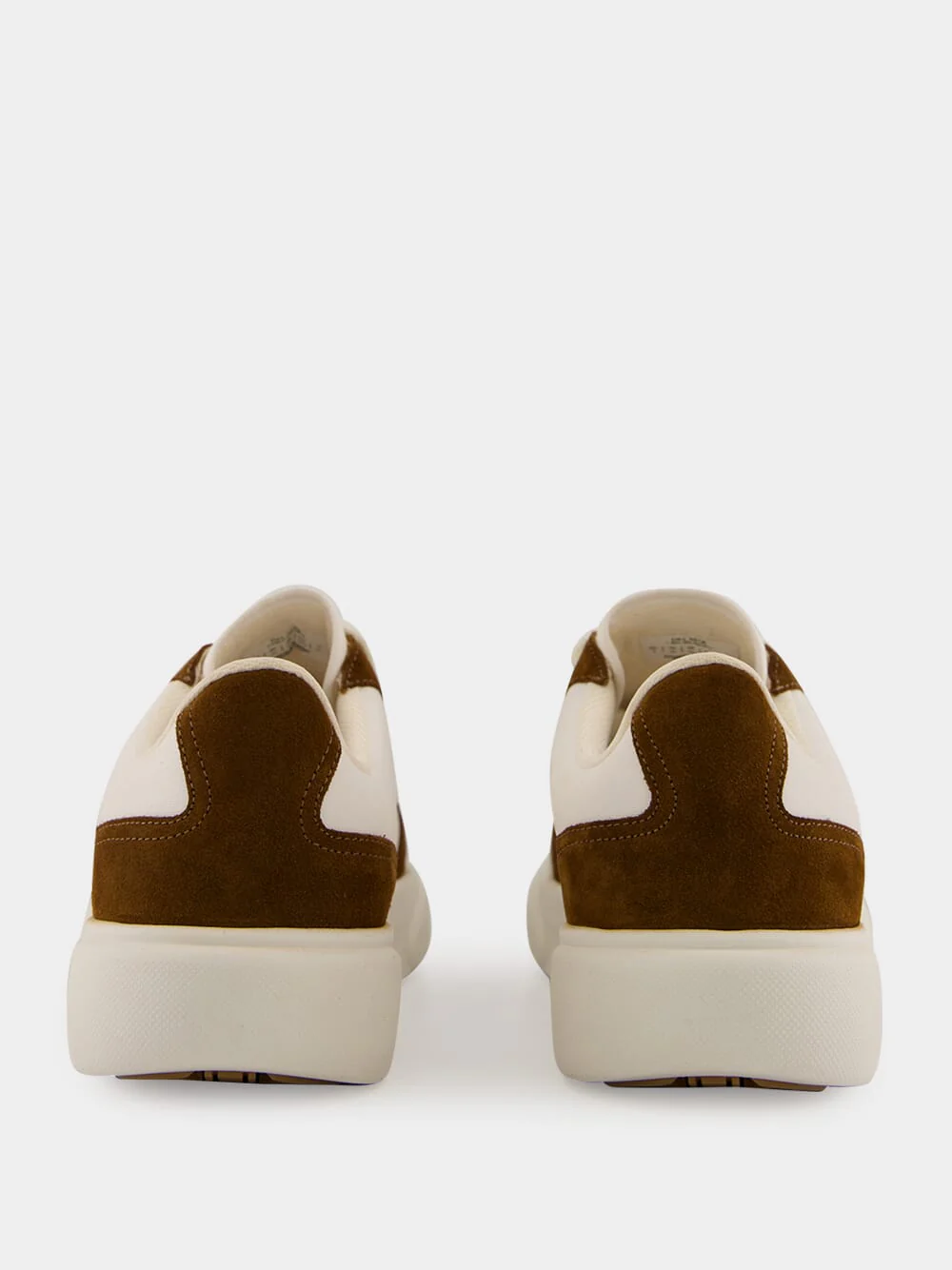White and Brown Del Mar Leather Sneakers - Image 5