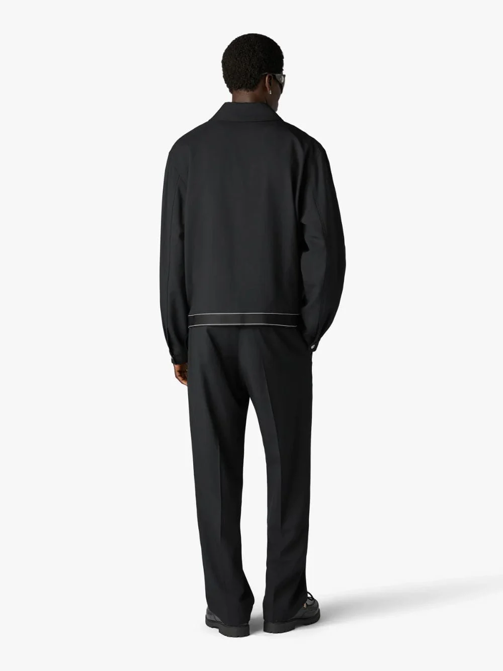 Black Wool Sports Trousers - Image 3