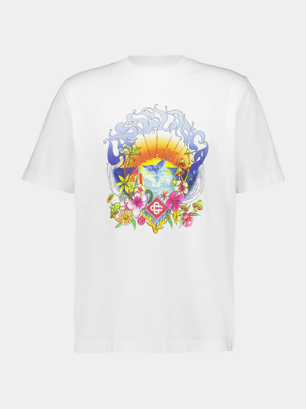 Surf Trip Print White Organic Cotton T-Shirt
