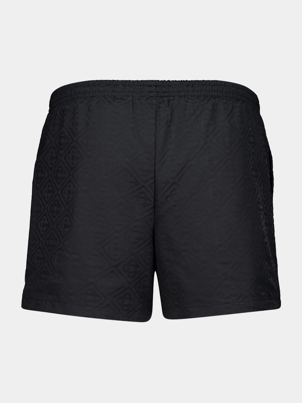 Black Jacquard Polyester Swim Shorts - Image 2