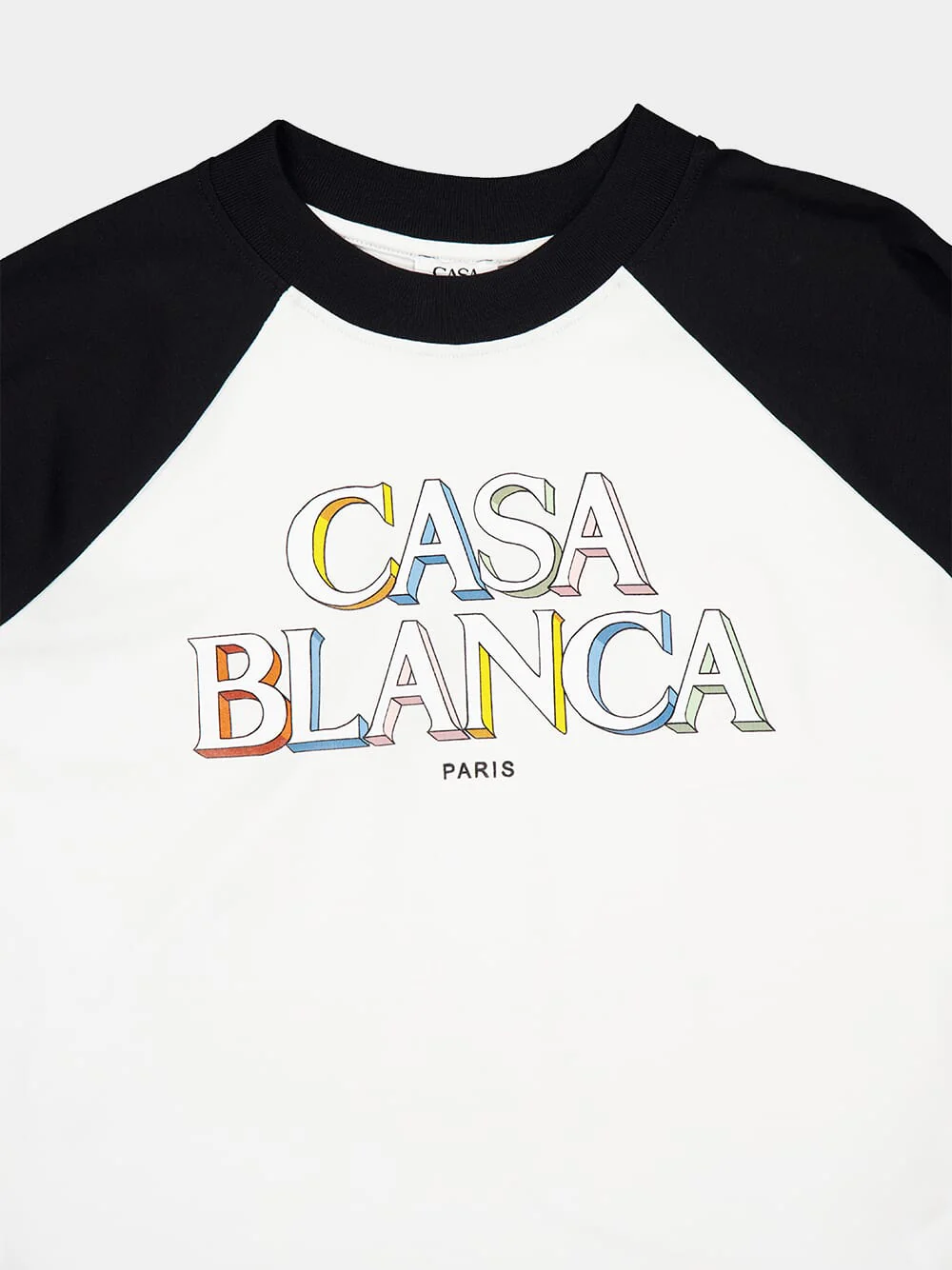 Black and White Logo Baseball Long Sleeve T-Shirt - Image 3