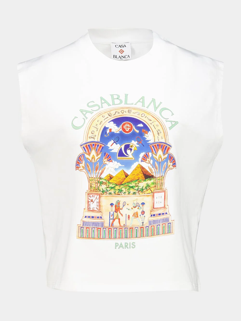 White Egyptian L'Arche Sleeveless Tank Top