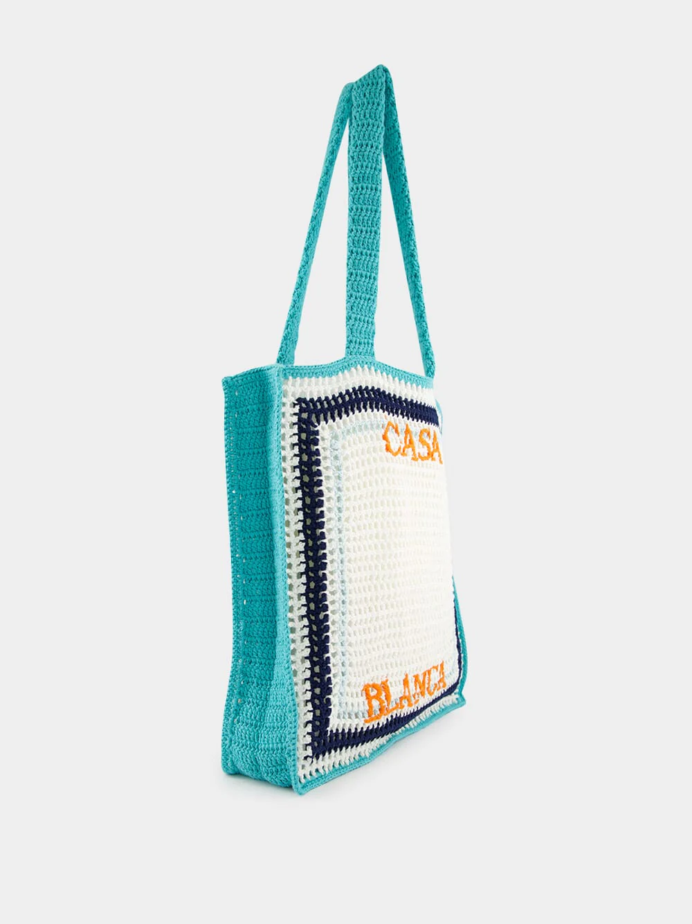 Tennis Stripe Crochet Cotton Shoulder Bag - Image 2