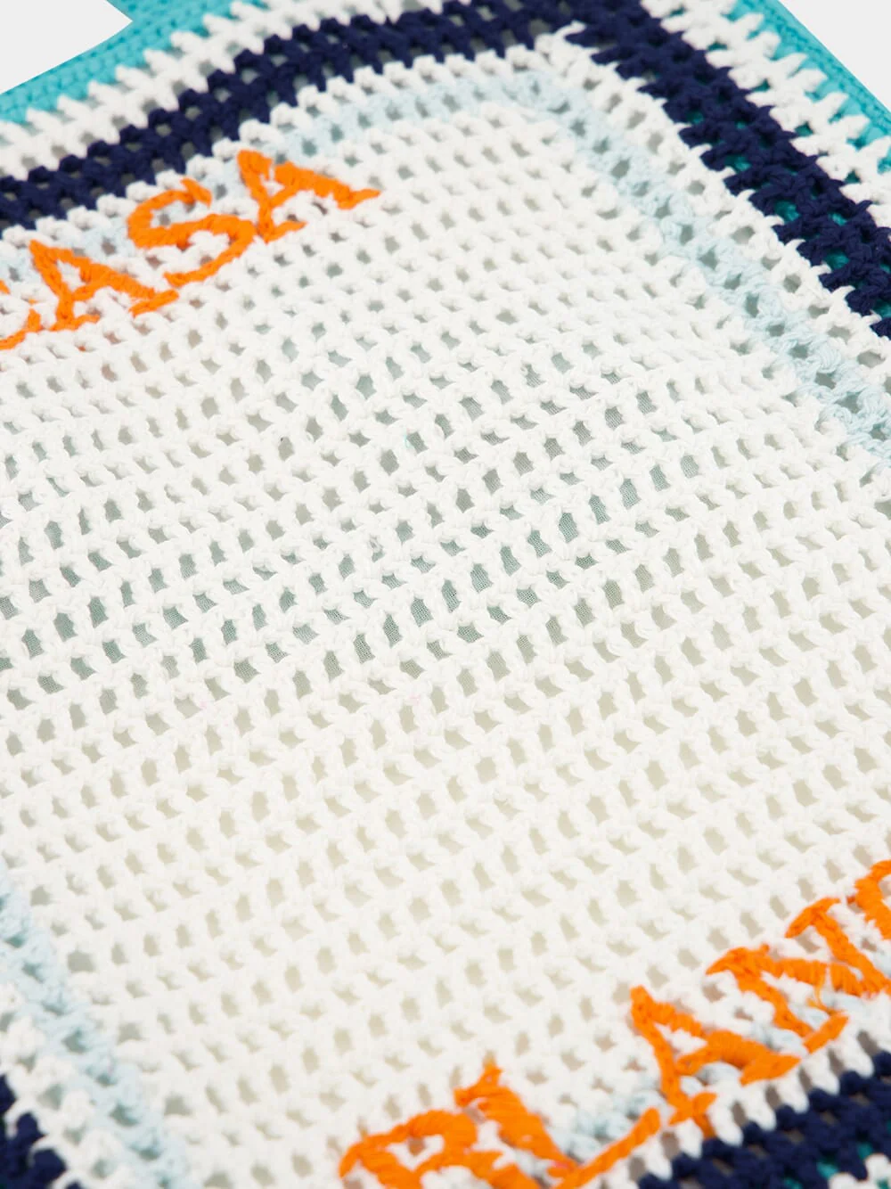 Tennis Stripe Crochet Cotton Shoulder Bag - Image 4