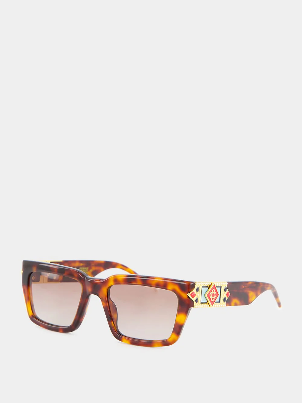 Tortoiseshell Monogram Plaque Sunglasses - Image 2