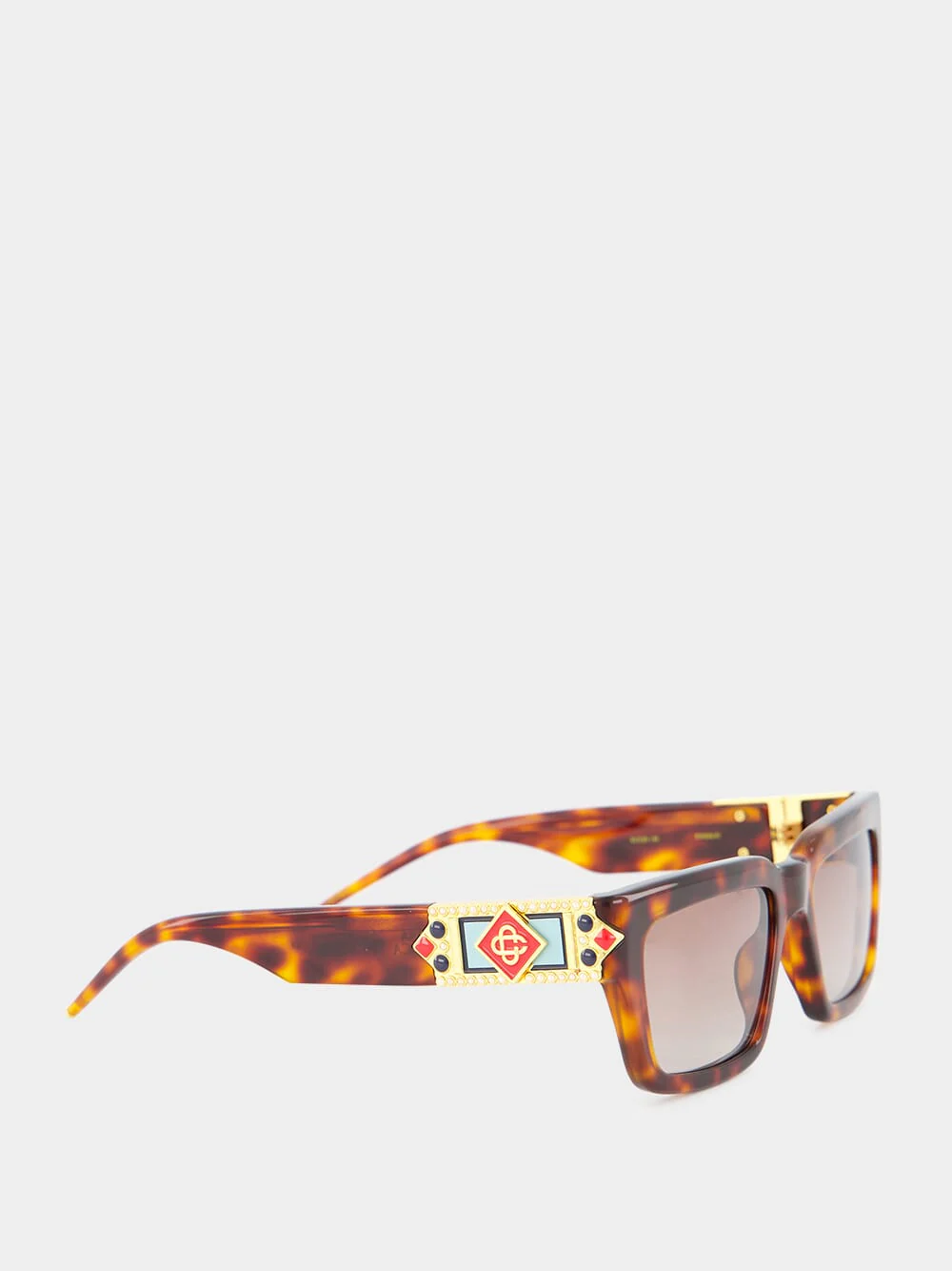 Tortoiseshell Monogram Plaque Sunglasses - Image 3