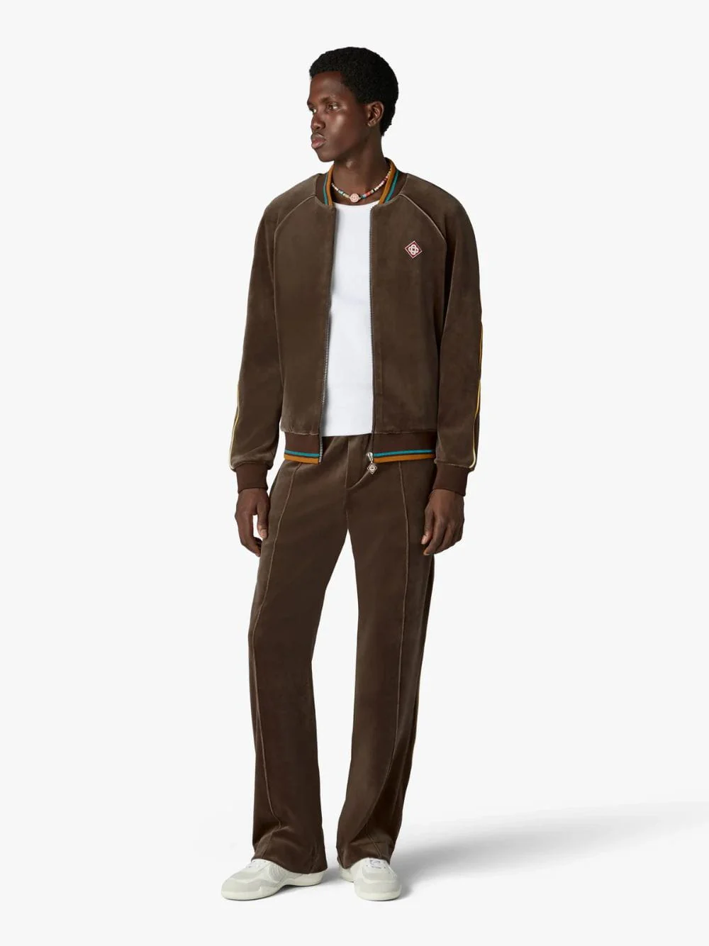 Dark Brown Velour Track Jacket