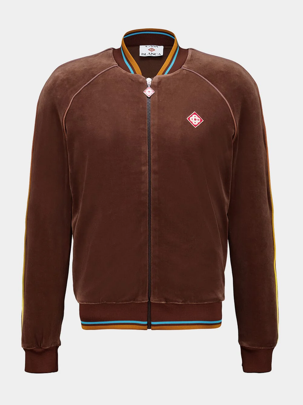 Dark Brown Velour Track Jacket - Image 2
