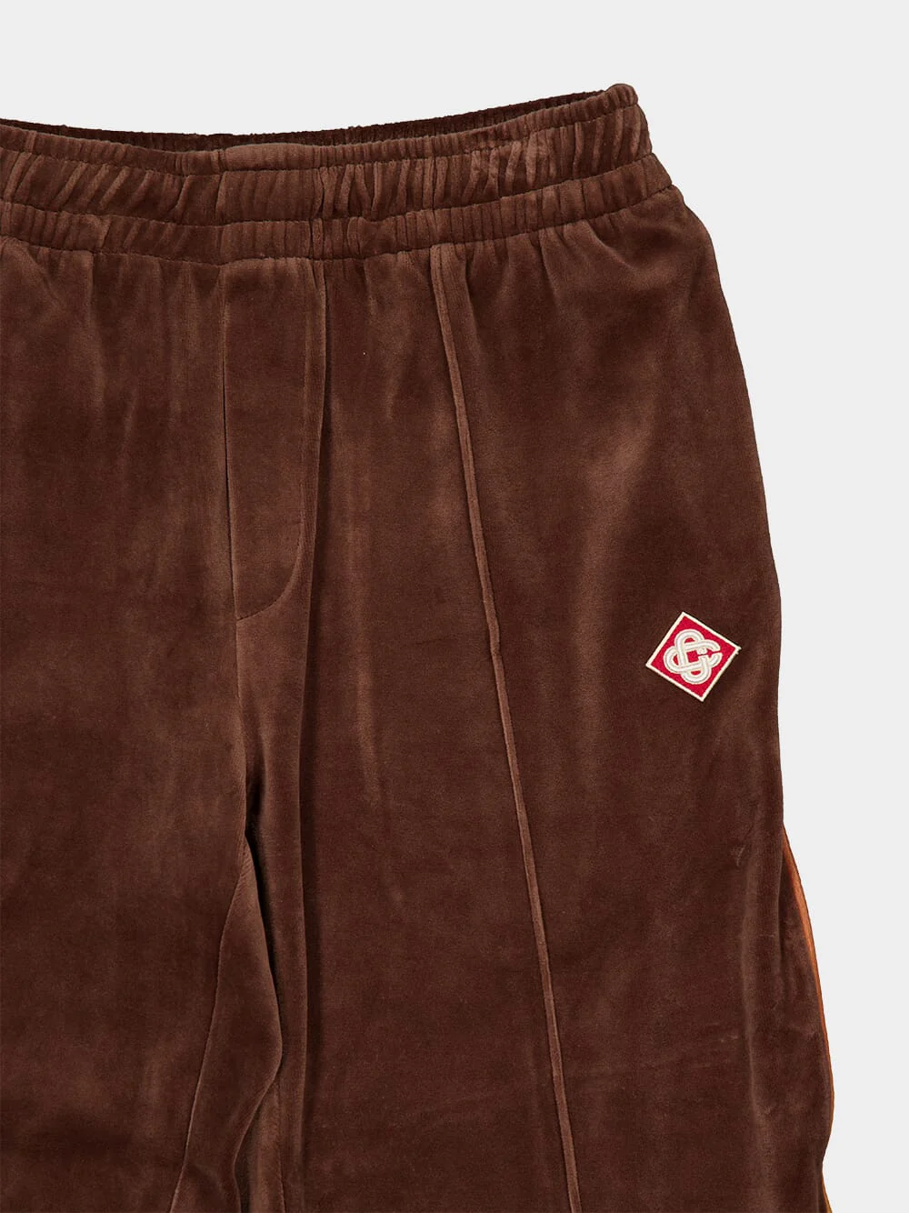 Dark Brown Velour Track Pants - Image 3