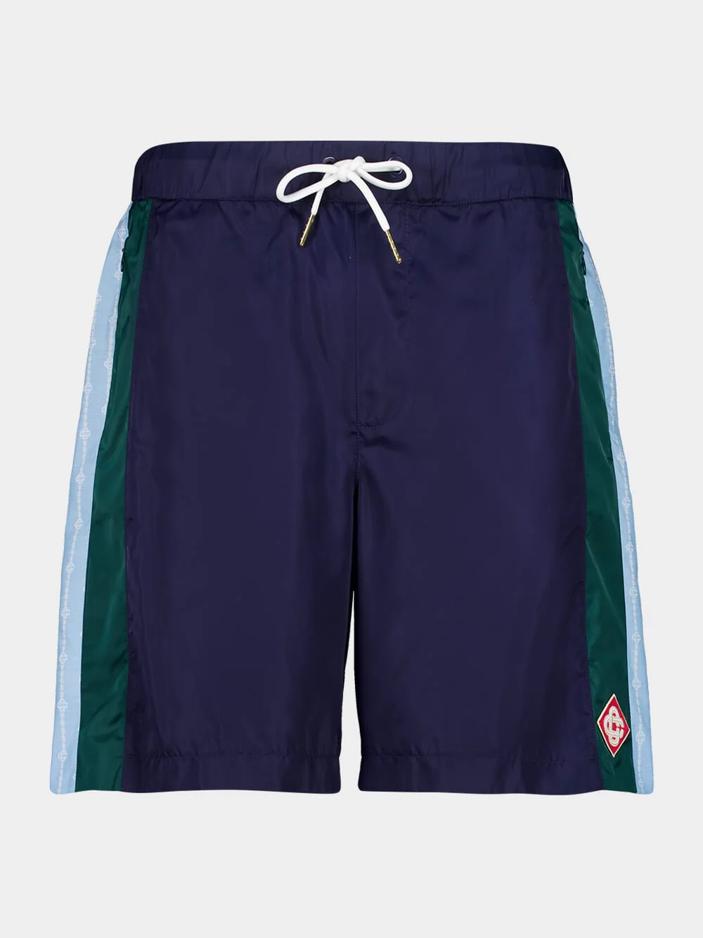Track Shorts in Nylon with Pleated Design