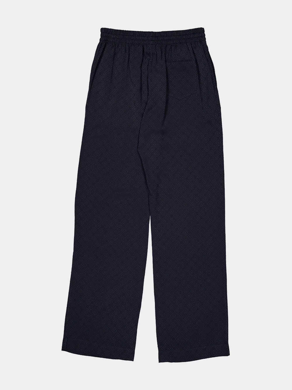 Dark Navy Monogram Silk Trousers - Image 6