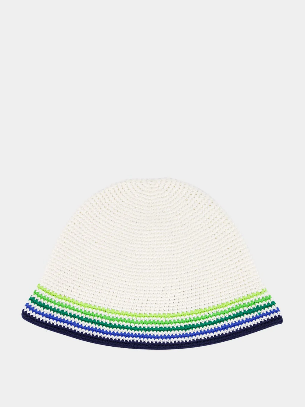 White and Blue Stripe Crochet Hat - Image 2