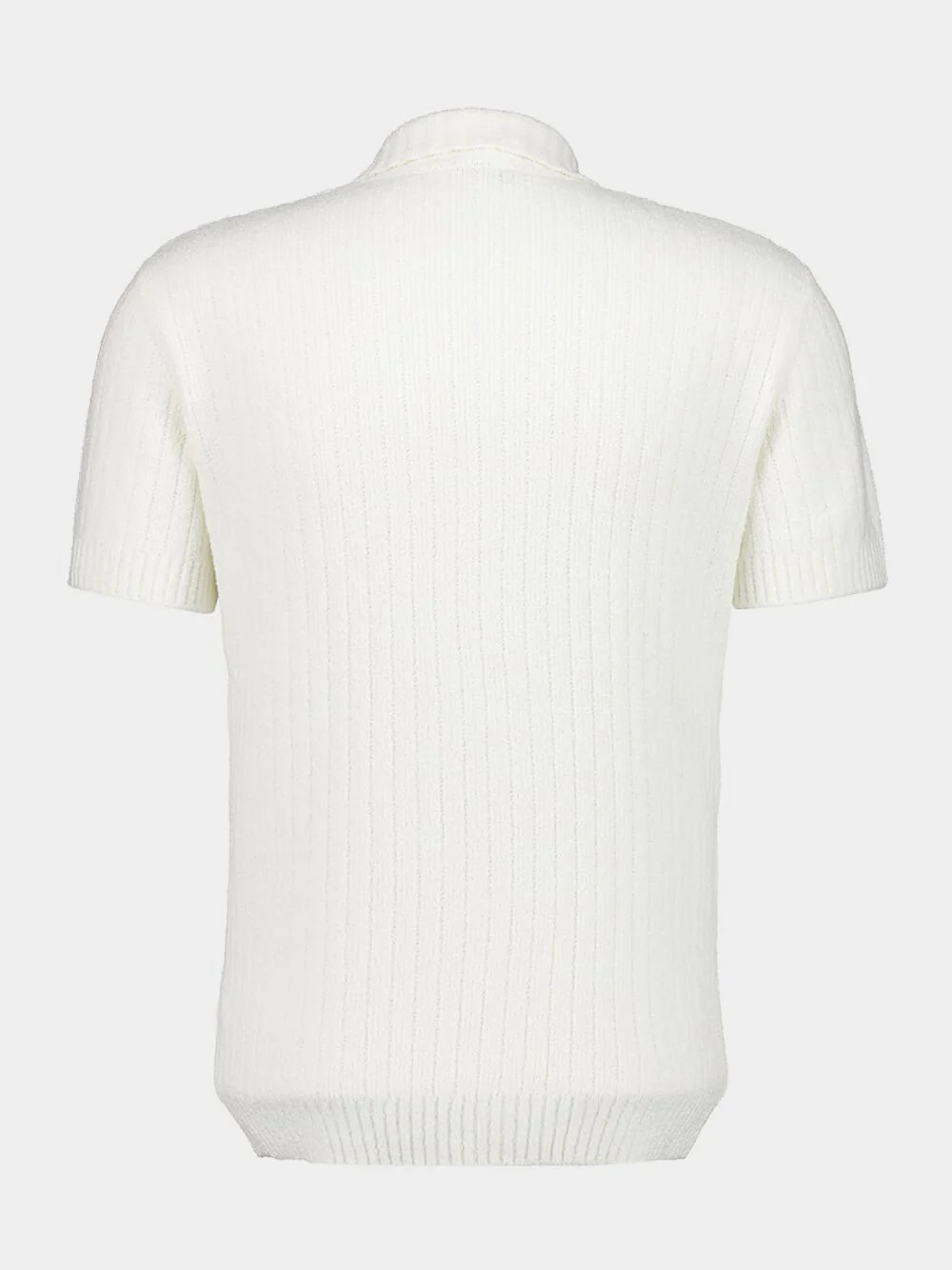 White Boucle Polo Shirt - Image 2