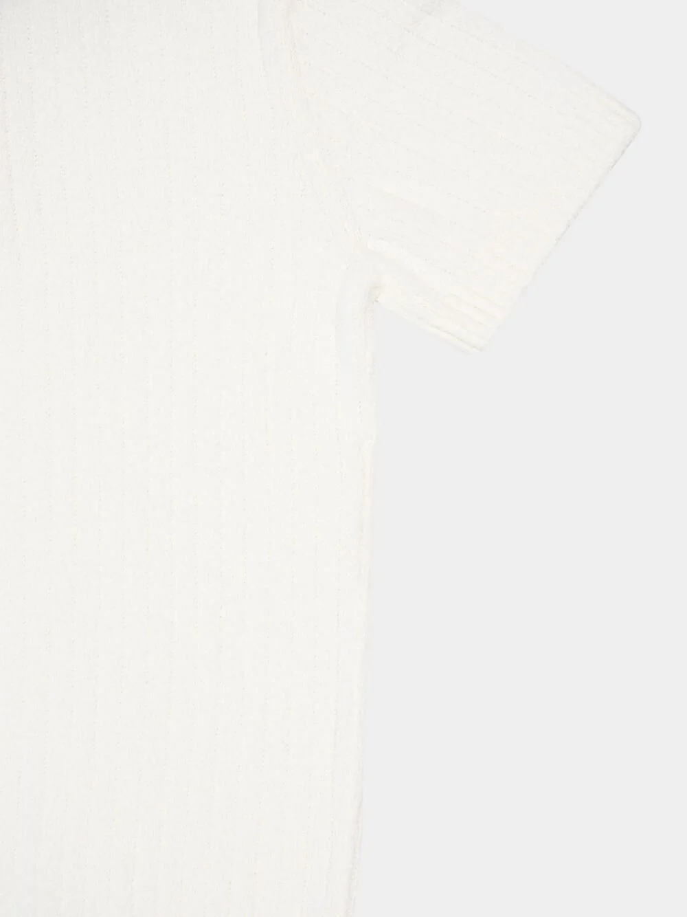 White Boucle Polo Shirt - Image 4