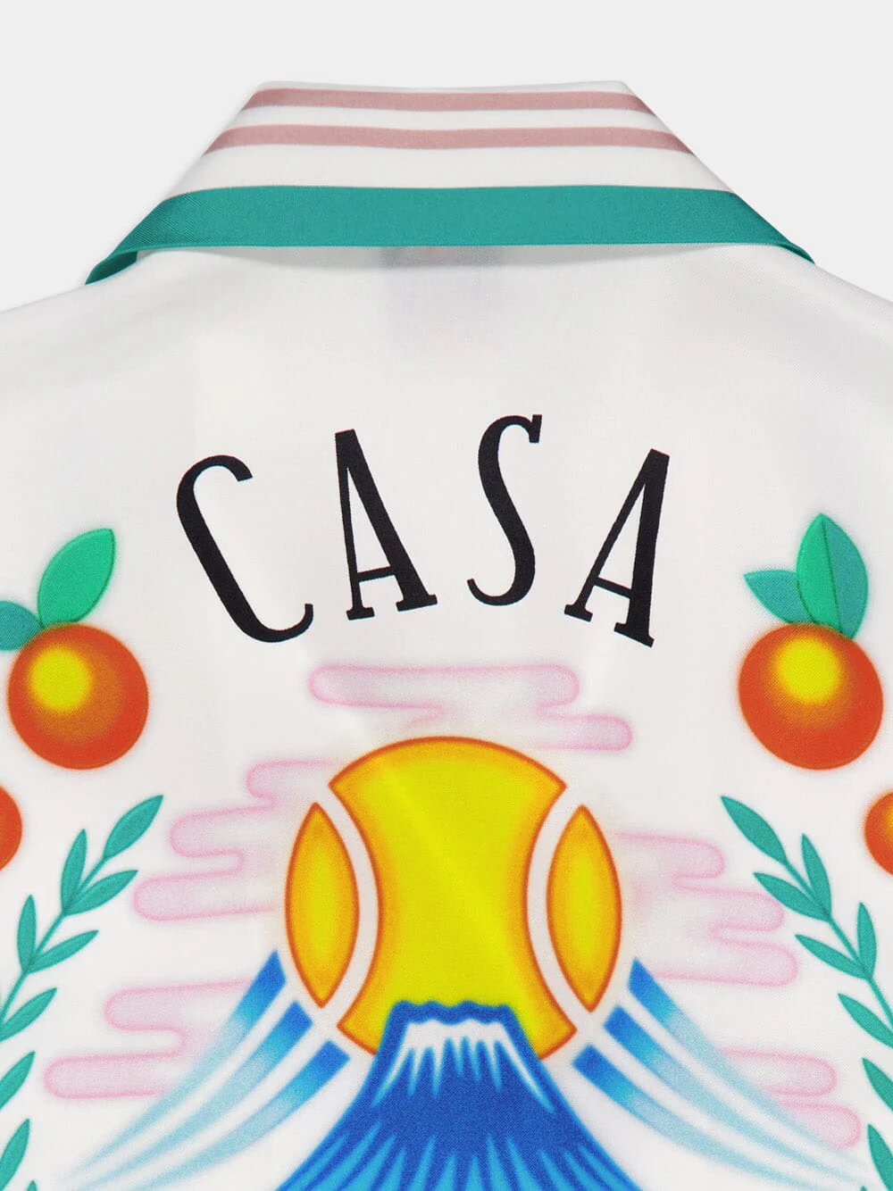 White Casa Way Silk Cuban Collar Shirt - Image 4