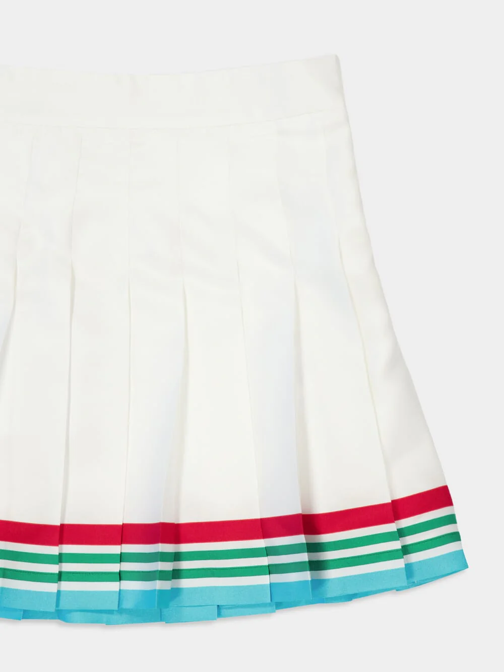White Casa Way World Series Pleated Silk Skirt - Image 10