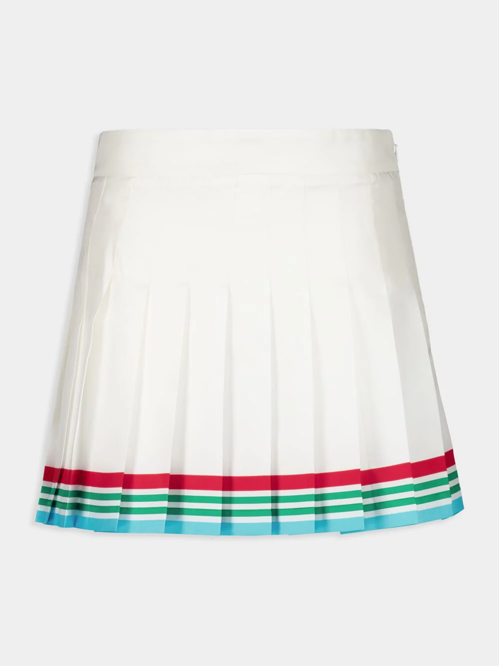 White Casa Way World Series Pleated Silk Skirt - Image 7
