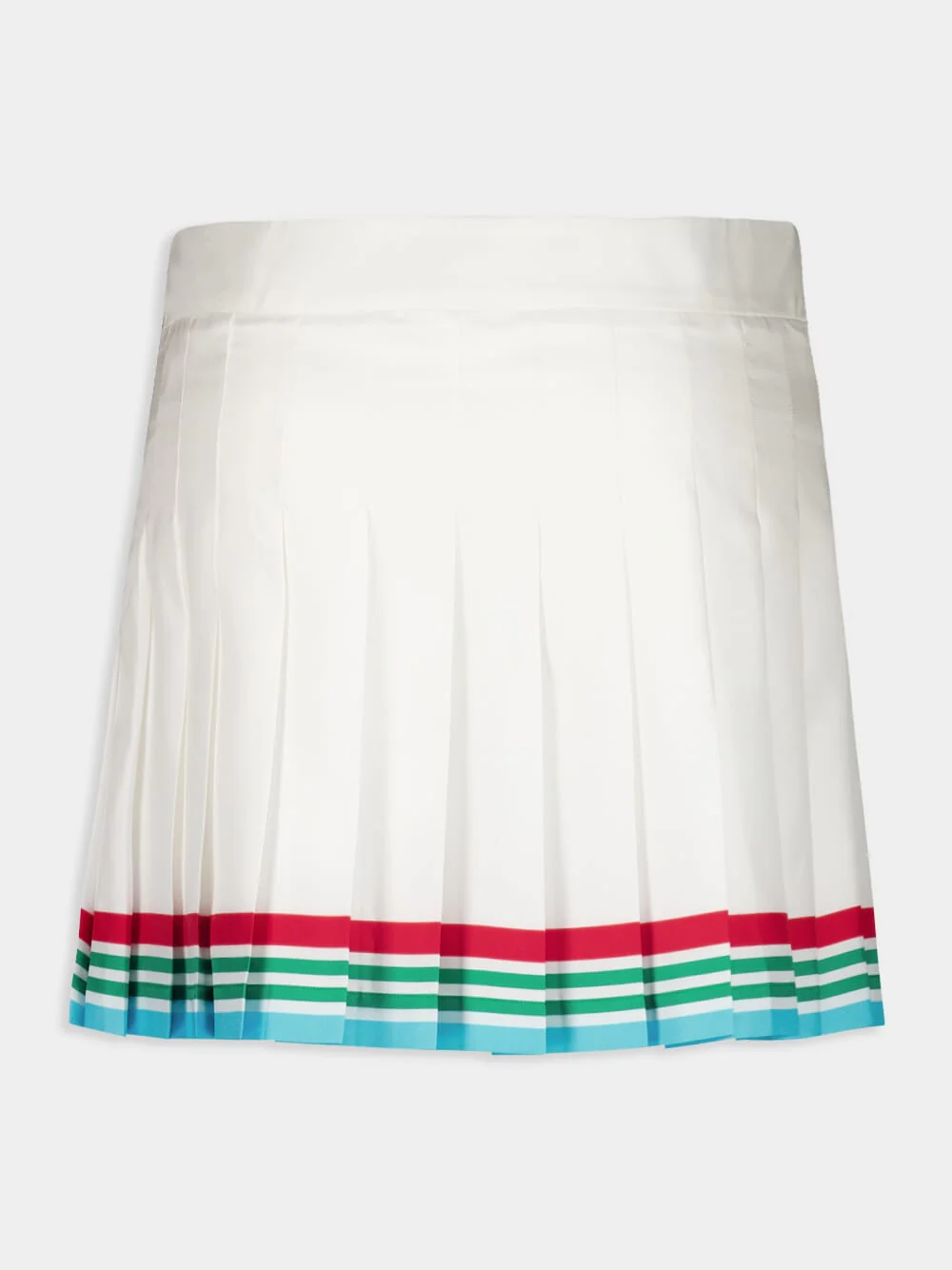 White Casa Way World Series Pleated Silk Skirt - Image 9