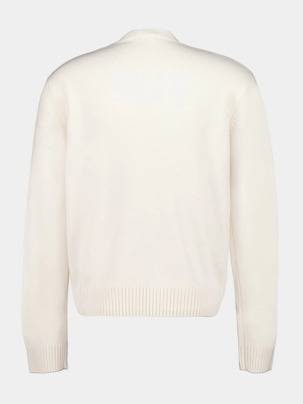 White Emblem Merino Knit Crew Neck Jumper - Image 2